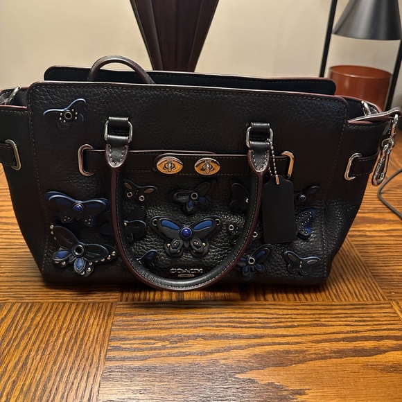 Coach Blake Carryall 25 Pebble Leather w Butterfly ..Excellent Condition - Picture 1 of 10